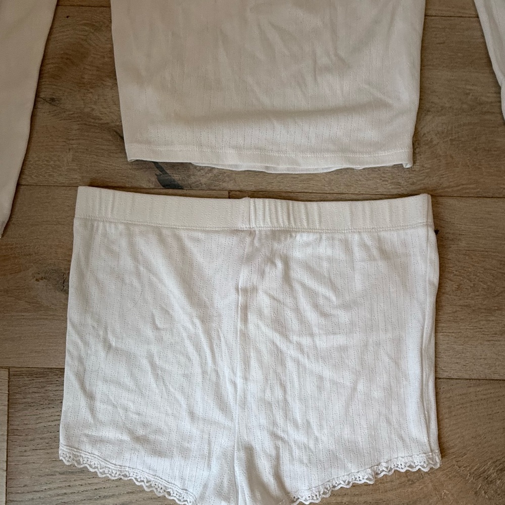 NWT VICTORIA'S SECRET Pointelle Modal Long-Sleeve & Shortie Set / Size Medium - Picture 11 of 12